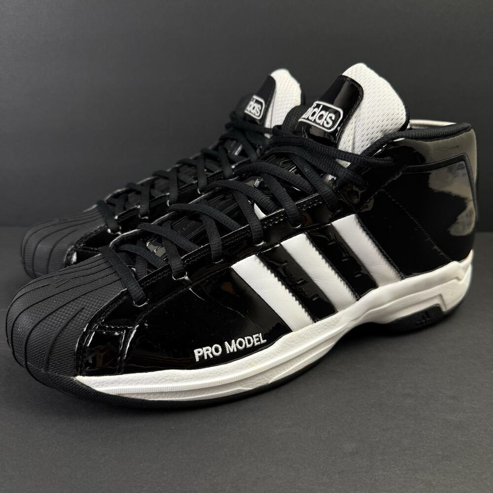 Adidas Pro Model 2G Men’s 12.5 Mid Top Black Leather Basketball EF9821 Shoes